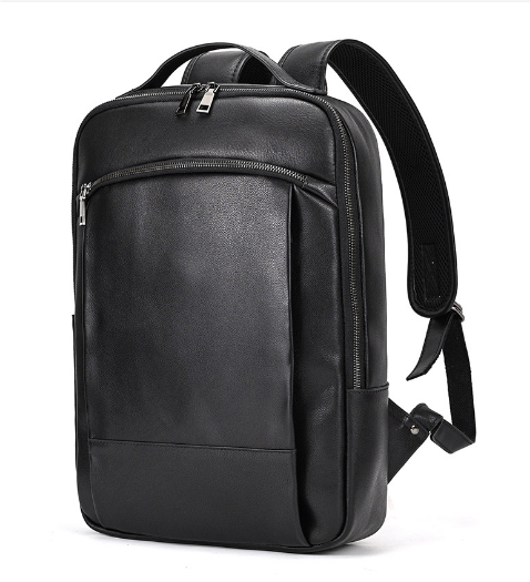 Zwarte Leren Laptop Rugzak | BAMBURGH