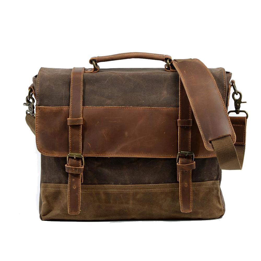 Gewaxed canvas schoudertas | MOKALO