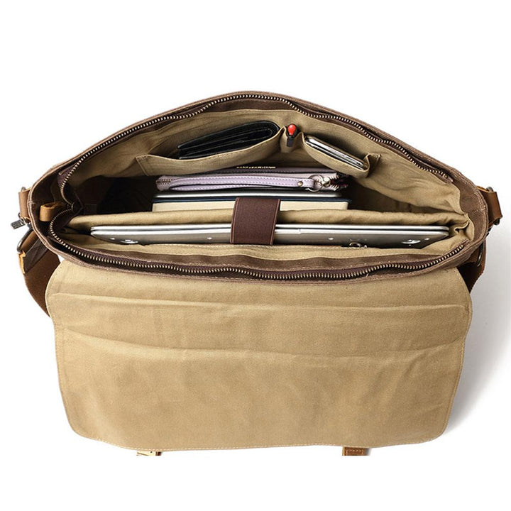 Gewaxed canvas schoudertas | MOKALO
