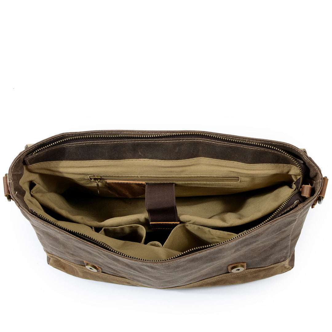 Gewaxed canvas schoudertas | MOKALO
